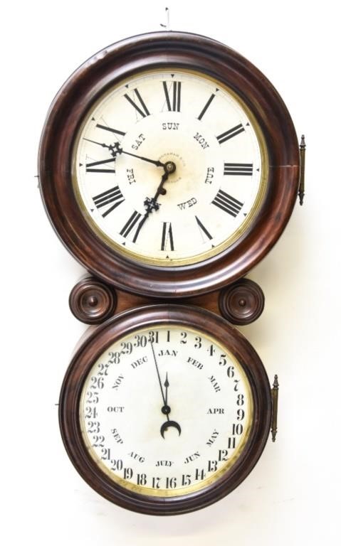 Appraisal: Ingraham calendar wall clock patented Sept h x w x