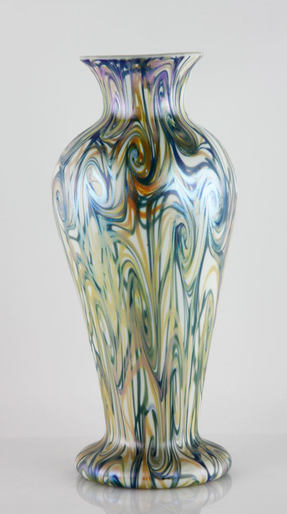 Appraisal: - Durand Art Glass Vase Durand art glass vase drilled