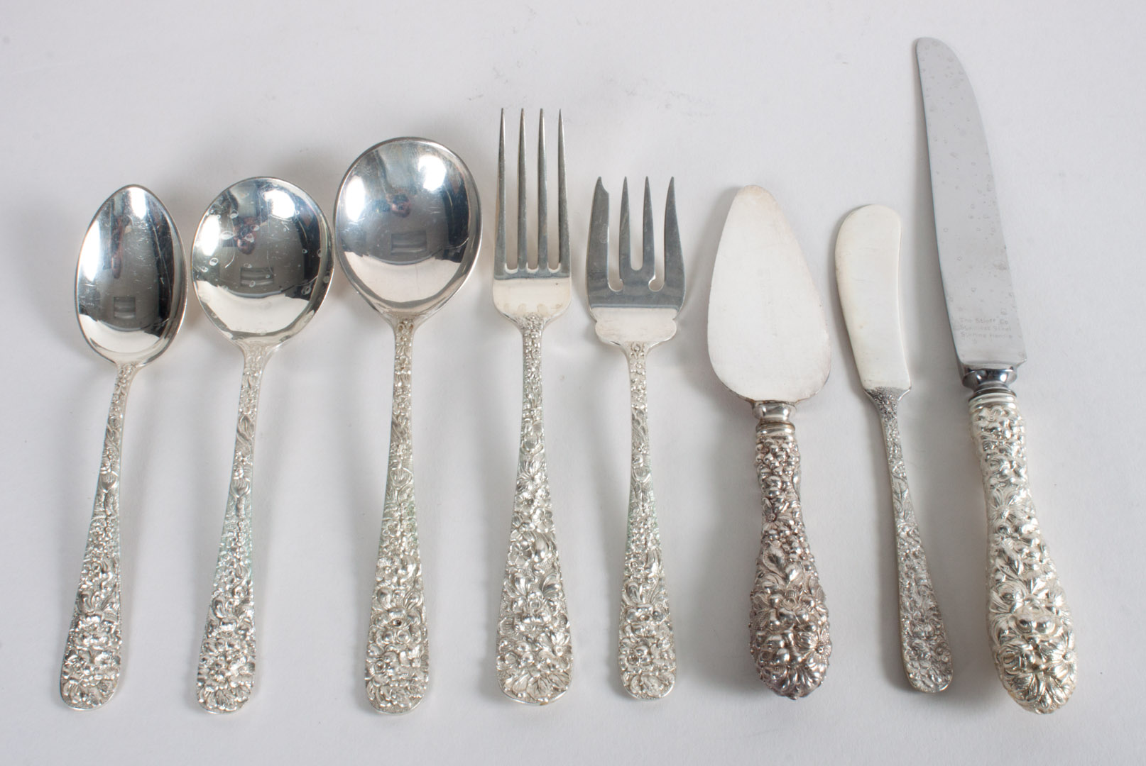 Appraisal: Set of Stieff Rose sterling flatware comprising pieces including dinner