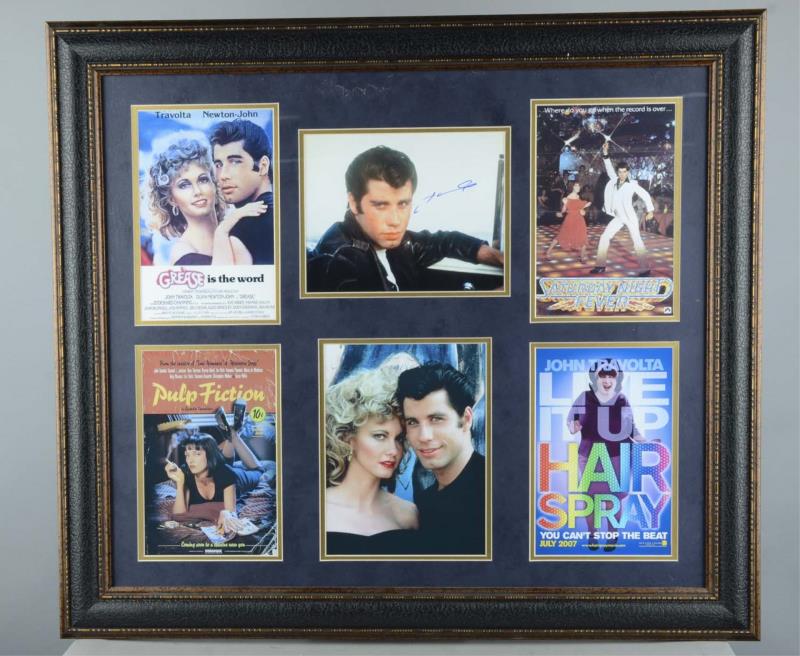 Appraisal: John Travolta Commemorative Display Includes promotional posters for Grease Saturday