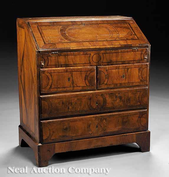 Appraisal: A Northern Italian Inlaid and Figured Walnut Bureau c the