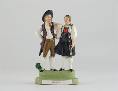 Appraisal: A Minton bone china flatback model of a German peasant