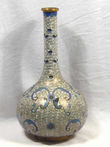 Appraisal: A cloisonne vase on a wooden base cm high