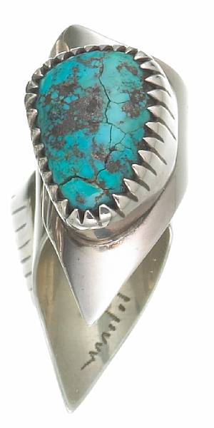 Appraisal: A Hopi ring Charles Loloma on a tapered and pointed