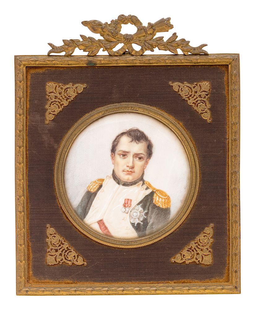 Appraisal: A Gilt Framed Portrait Miniature of Napoleon Frame height x