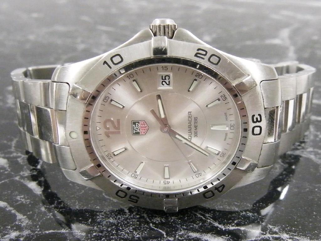 Appraisal: Tag Heuer Aquaracer m stainless steel gentleman's bracelet watch rotating