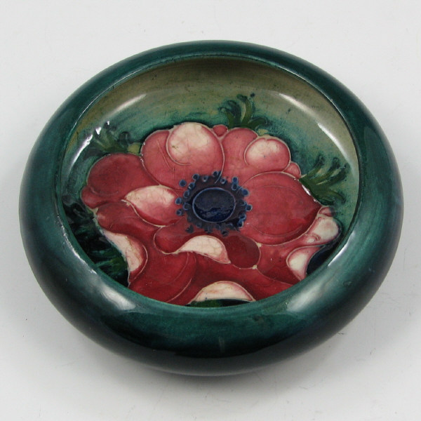 Appraisal: Moorcroft Floral Pin Tray Moorcroft pin tray with floral decoration