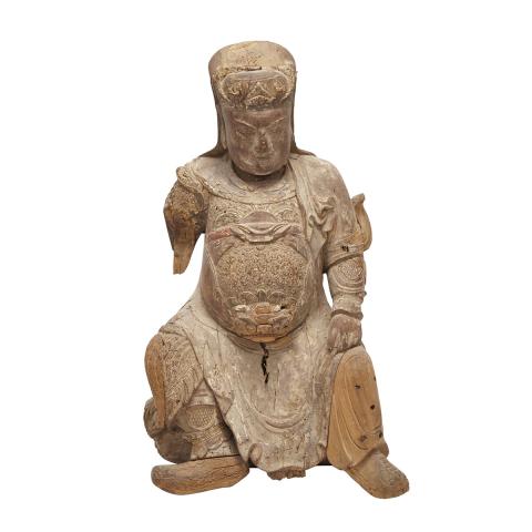 Appraisal: A Finely Carved Wood Figure of Guandi Qing Dynasty -