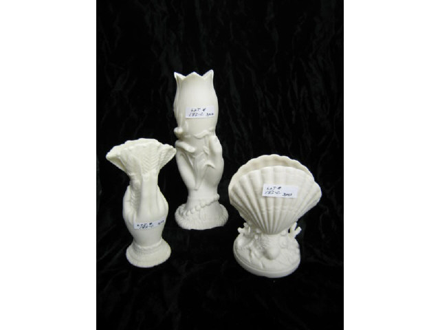 Appraisal: Parian Vases shell hand designs