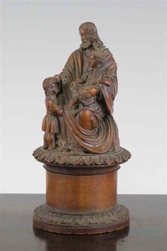 Appraisal: An early th century French carved boxwood 'Christ the protector'