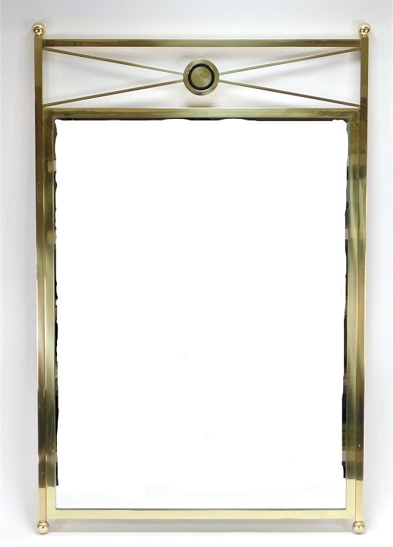 Appraisal: Hollywood Regency MCM Brass Wall Mirror United States th Century