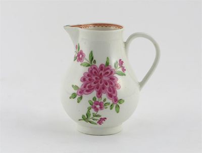 Appraisal: A Worcester jug painted with a large pink chrysanthemum spray