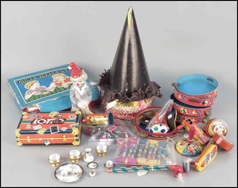 Appraisal: TWELVE TIN TOY NOISE MAKERS Kirchhof ''Life of the Party''