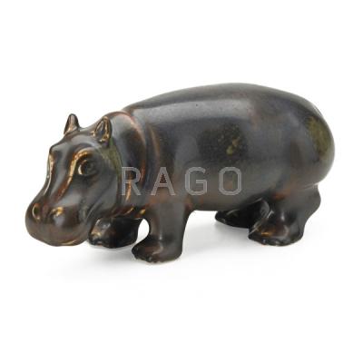 Appraisal: GUNNAR NYLUND RORSTRAND Stoneware hippopotamus Condition Report