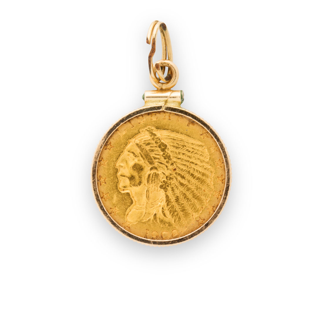 Appraisal: A GOLD COIN AND FOURTEEN KARAT GOLD PENDANT A gold