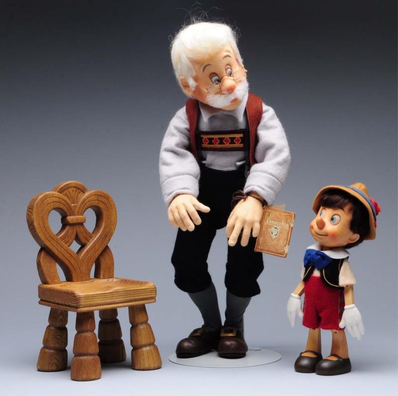 Appraisal: R John Wright Geppetto Pinocchio Geppetto with a wooden jointed