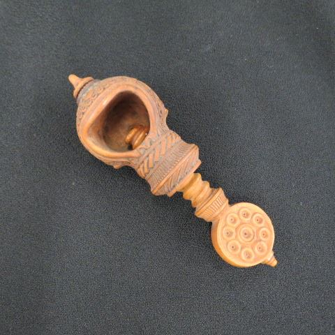 Appraisal: th Century Carved Wooden Nut Cracker vise style ornate