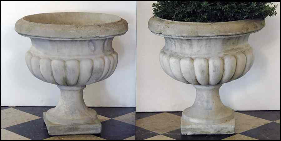 Appraisal: PAIR OF CONCRETE PLANTERS '' x '' Condition No Specific