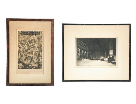 Appraisal: TWO PRINTS Includes a view of the New York Public