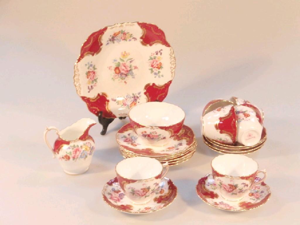 Appraisal: A Coalport 'Rosemary' pattern half tea service comprising six cups