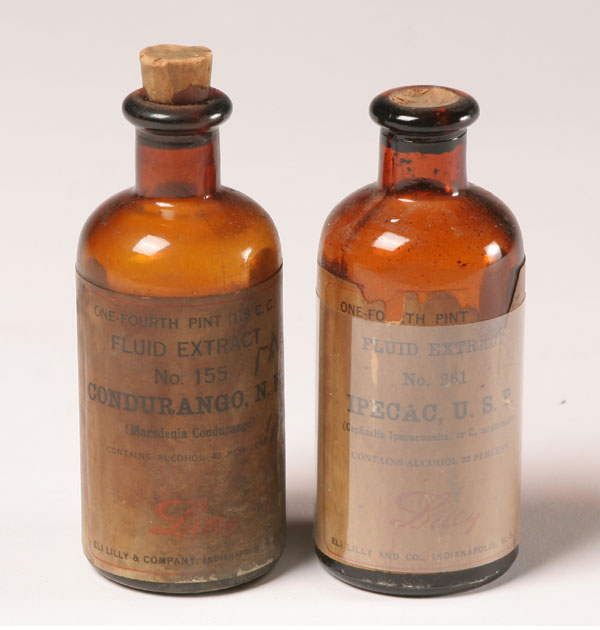 Appraisal: Lilly medicine bottles pint and tablet jars most with cork