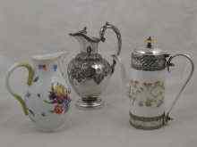 Appraisal: A Crown Derby coffee pot with silver plated mounts and