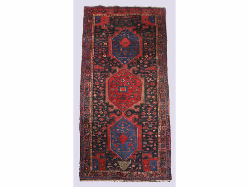 Appraisal: Semi-Antique Kordi Tribal Area Rug cotton base three side-by-side central