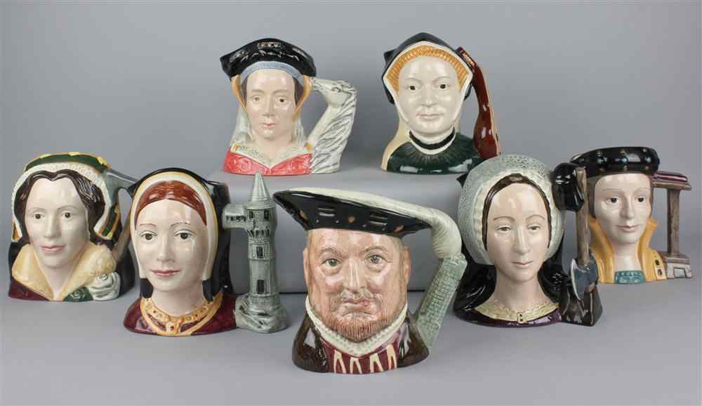 Appraisal: ROYAL DOULTON 'HENRY VIII AND HIS SIX WIVES' CHARACTER JUGS