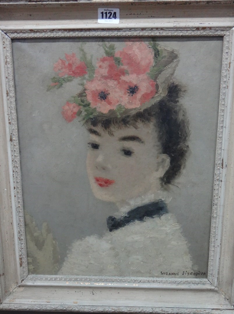 Appraisal: Suzanne Eisendieck - Portrait of an elegant young lady oil