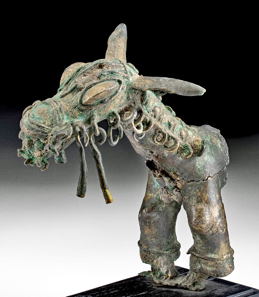 Appraisal: th C African Yoruba Brass Horse Bust West Africa Nigeria