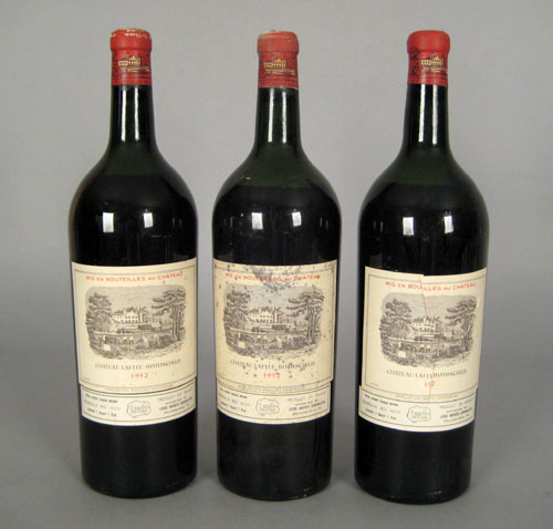 Appraisal: Three L bottles of Lafite Rothschild