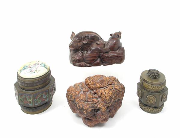 Appraisal: A group of four Chinese and Japanese containers together with