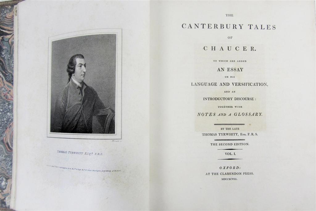 Appraisal: Chaucer Geoffrey The Canterbury Tales Oxford Clarendon Press volumes to