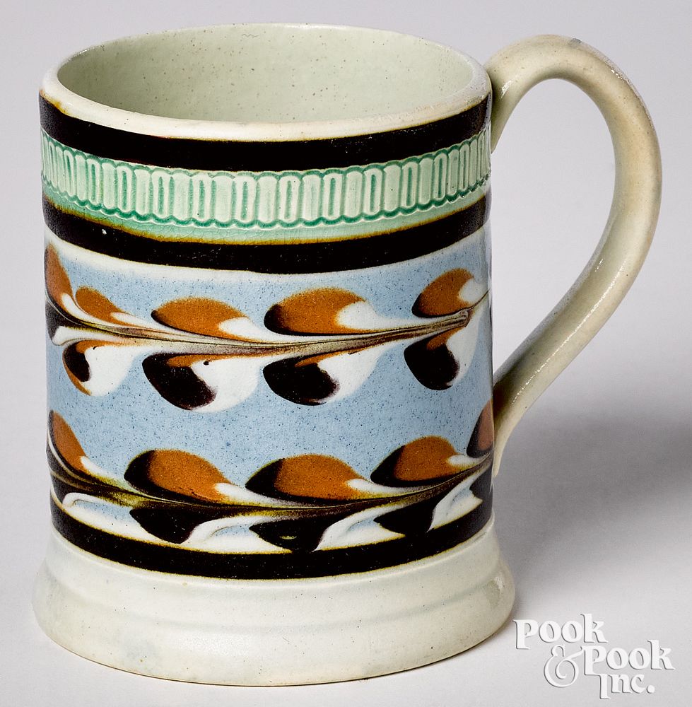 Appraisal: Mocha mug Mocha mug with pulled cat's-eye decoration h Provenance