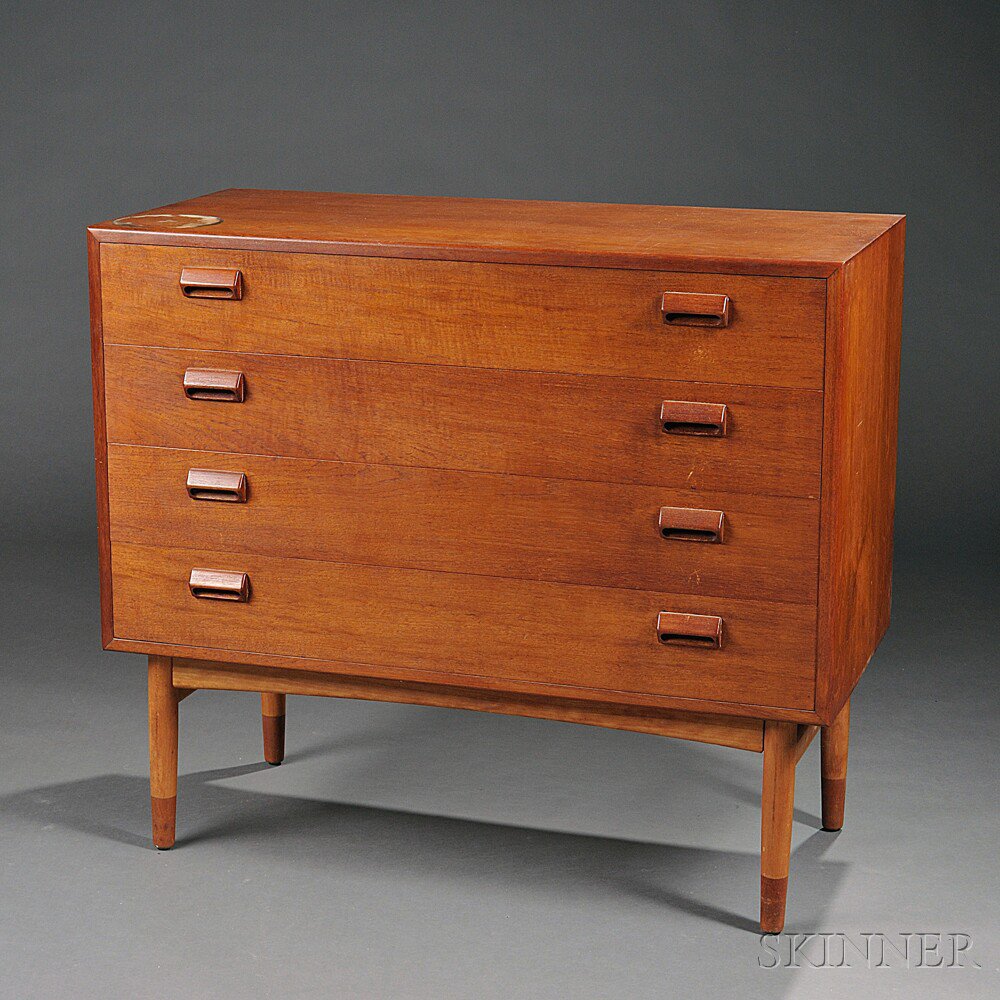 Appraisal: Borge Mogensen - Chest of Drawers Teak veneers Denmark mid-