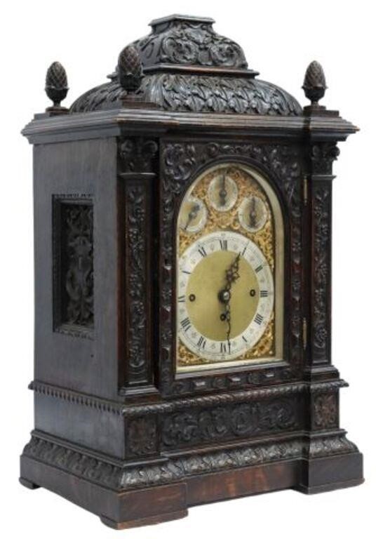 Appraisal: Exceptional German bracket clock Winterhalder Hofmeier th c carved oak