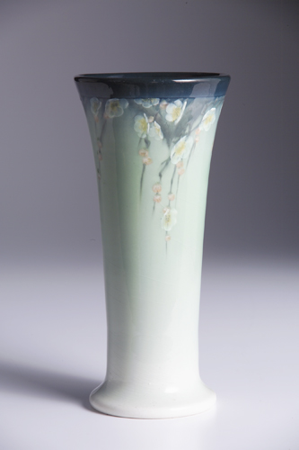 Appraisal: ROOKWOOD Iris glaze flaring vase decorated by Sallie Coyne with