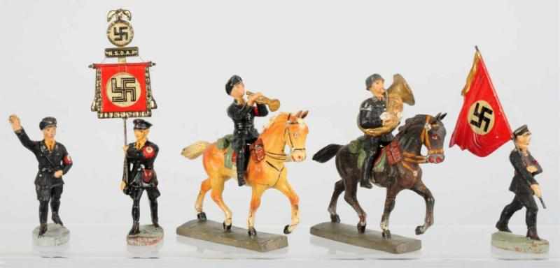 Appraisal: Lot of Elastolin SS Figures Includes two mounted musicians and