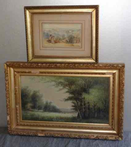 Appraisal: Two Works on Paper P Parsons W C Landscape withDeer