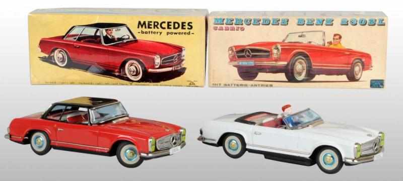 Appraisal: Lot of Tin Mercedes Benz SL Battery-Op Toys Description Japanese