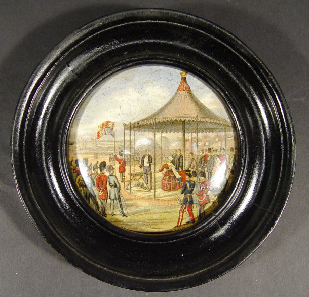 Appraisal: Victorian Prattware pot lid printed with ' Wimbledon July nd