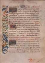 Appraisal: Illuminated Manuscript Page Paper or vellum with wonderful pigments in