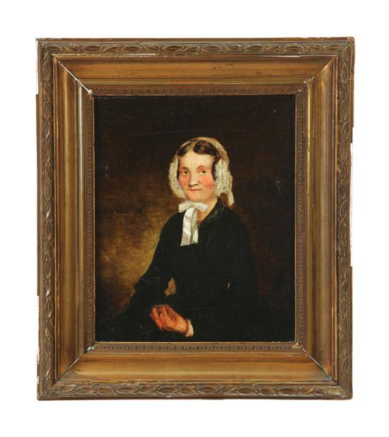 Appraisal: PORTRAIT OF A WOMAN PROBABLY AMERICAN SCHOOL MID TH CENTURY