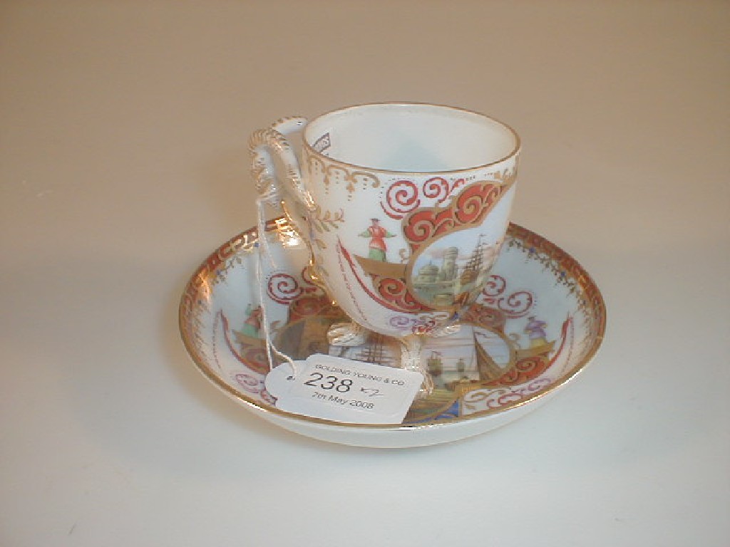 Appraisal: A thC German porcelain cabinet cup and saucer the ovoid