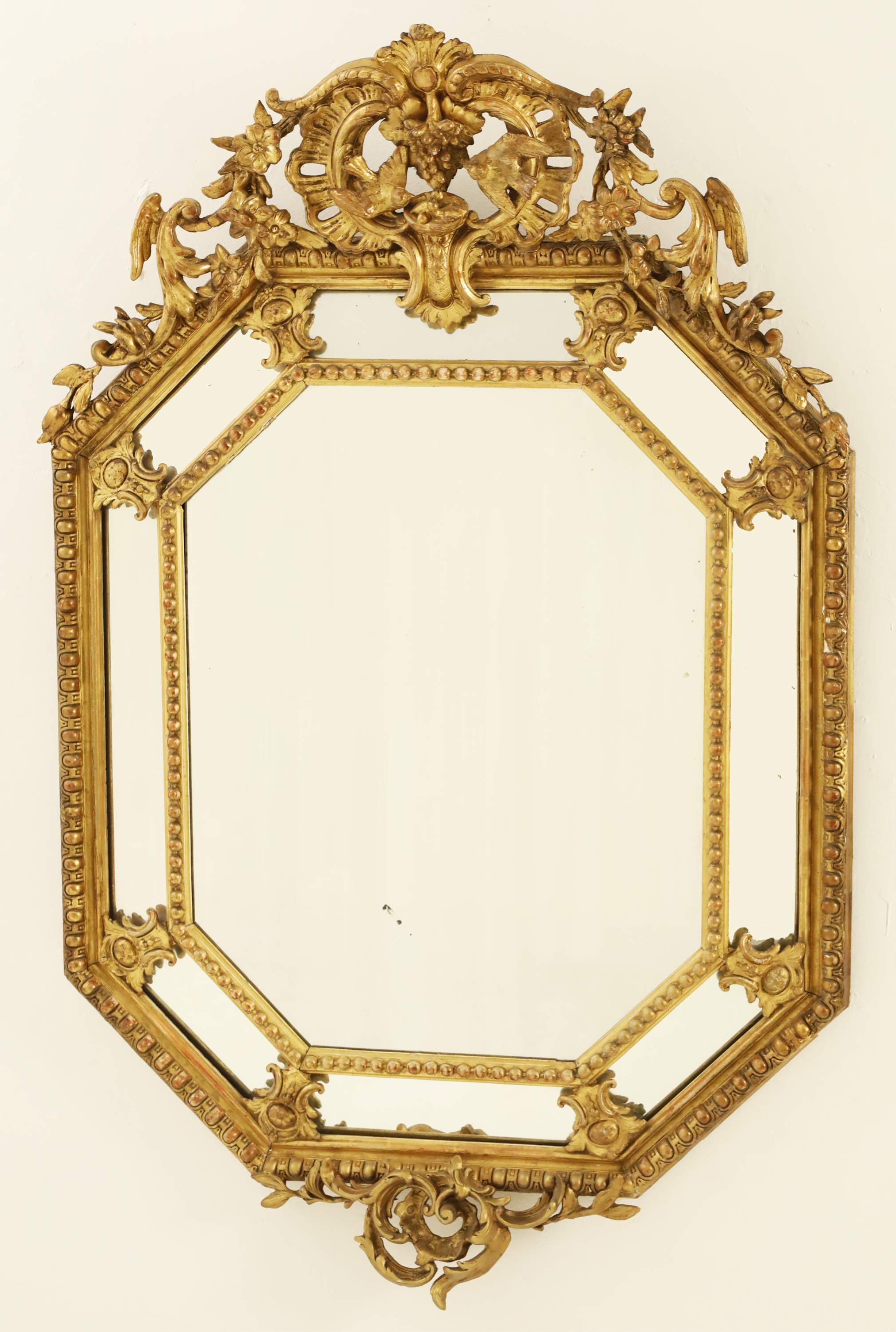 Appraisal: LOUIS XVI STYLE CARVED GILT WOOD MIRROR TH C French