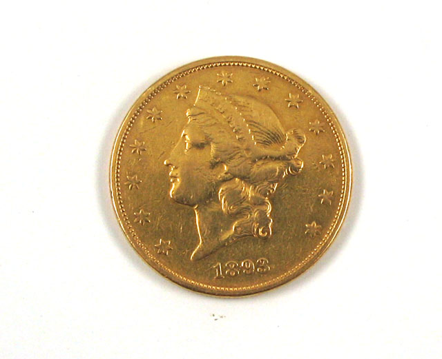 Appraisal: U S TWENTY DOLLAR GOLD COIN Liberty head type -S