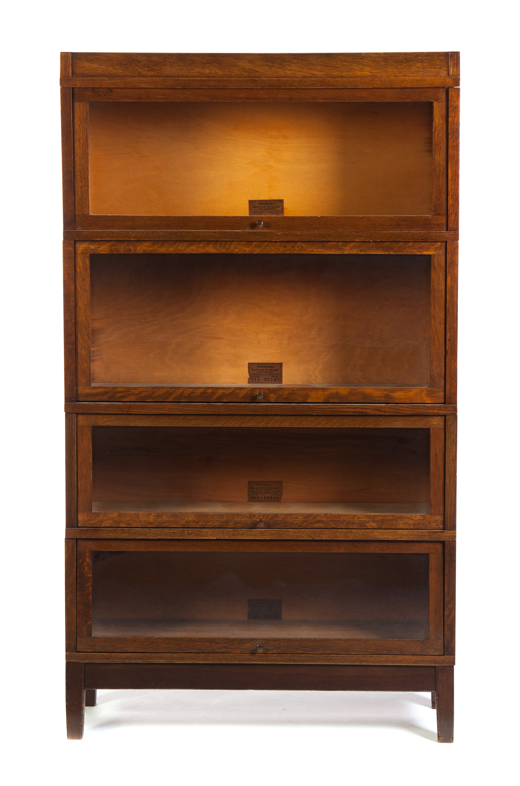 Appraisal: GLOBE-WERNICKE FOUR-SECTION STACKING BOOKCASE Cincinnati Ohio st quarter- th century