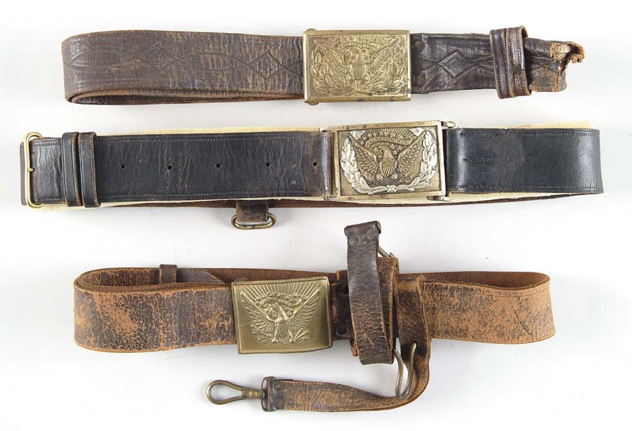 Appraisal: LOT OF CIVIL WAR AND INDIAN WAR PERIOD WAIST BELTS