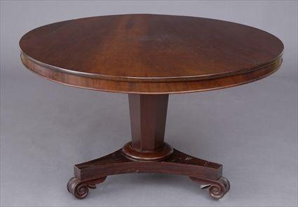 Appraisal: REGENCY MAHOGANY TILT-TOP BREAKFAST TABLE The circular top with narrow