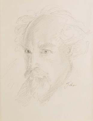 Appraisal: John Portrait of a Bearded Gentleman signed pencil drawing cm